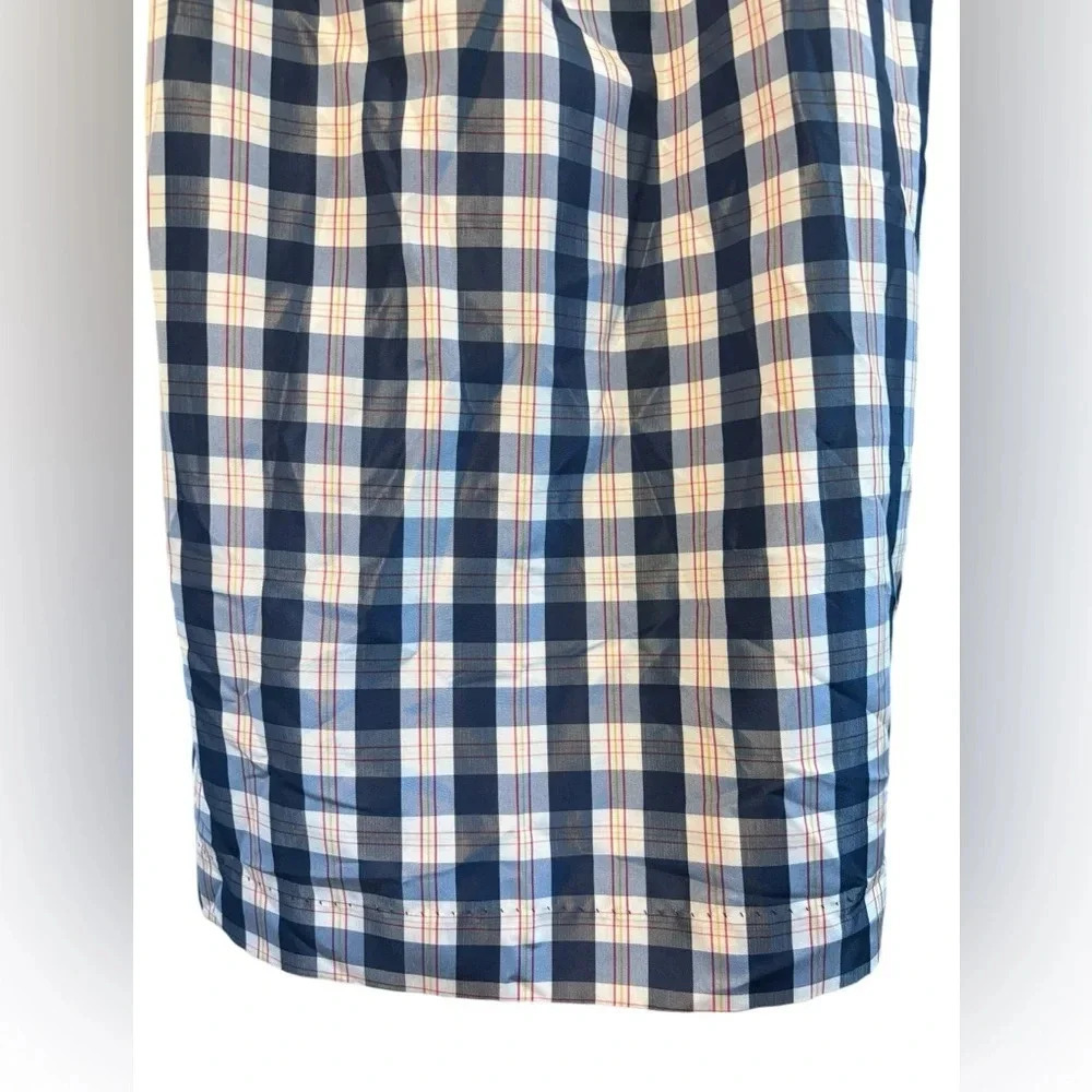 NWT Anthropologie Maeve Blue White Plaid Printed Dress with Sheen Size Small - Picture 7 of 9